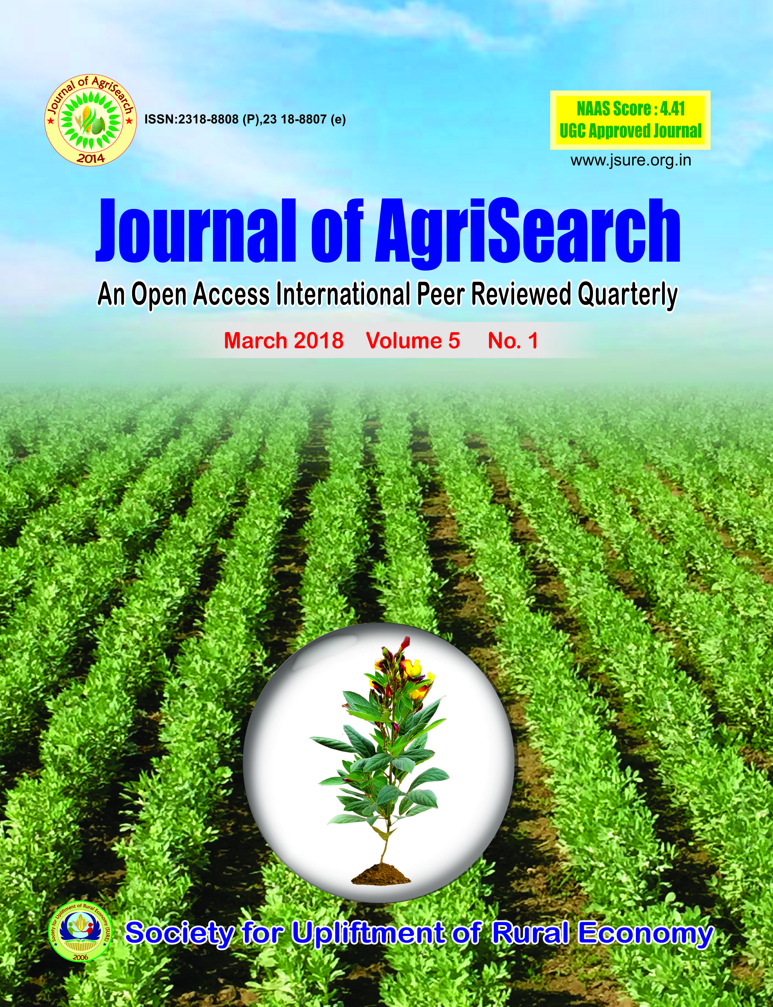 					View Vol. 5 No. 1 (2018): Journal of AgriSearch
				