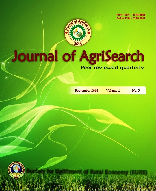 					View Vol. 1 No. 3 (2014): Journal of AgriSearch
				